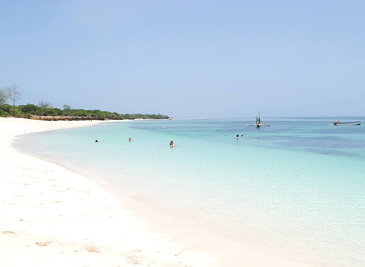 Beach and turquoise sea at Mbudya Island