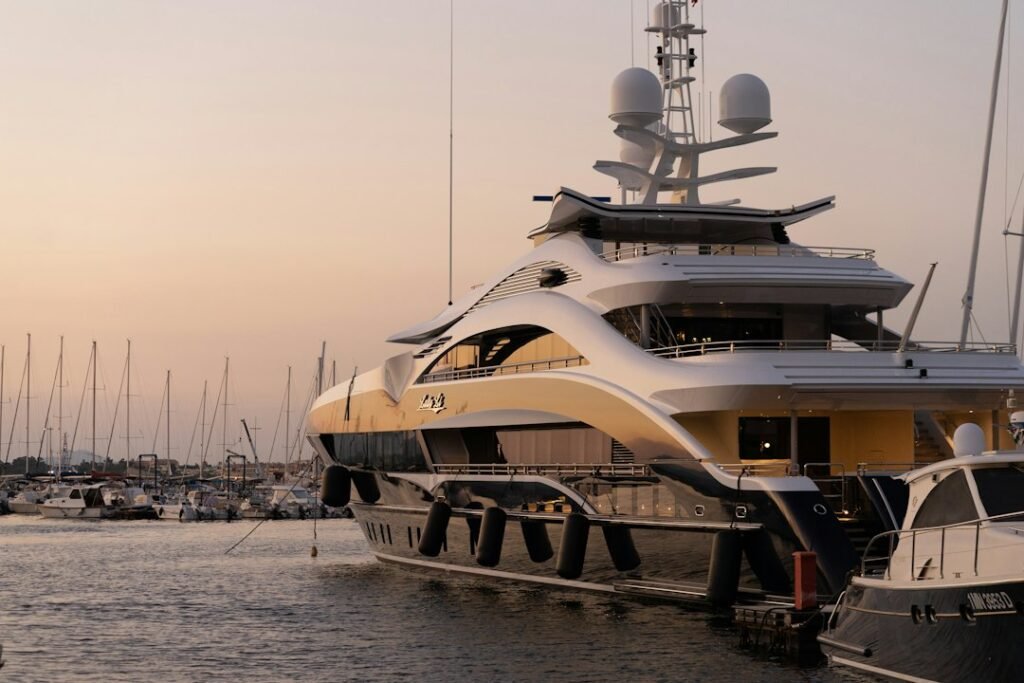 Private yacht on the water — illustrative photo for yacht charters with Tartaruga Safaris