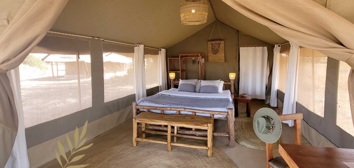 Guest tent at Zawadi Serengeti Camp