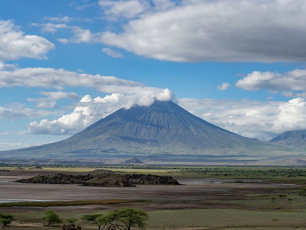 The volcanic cone of Ol Doinyo Lengai