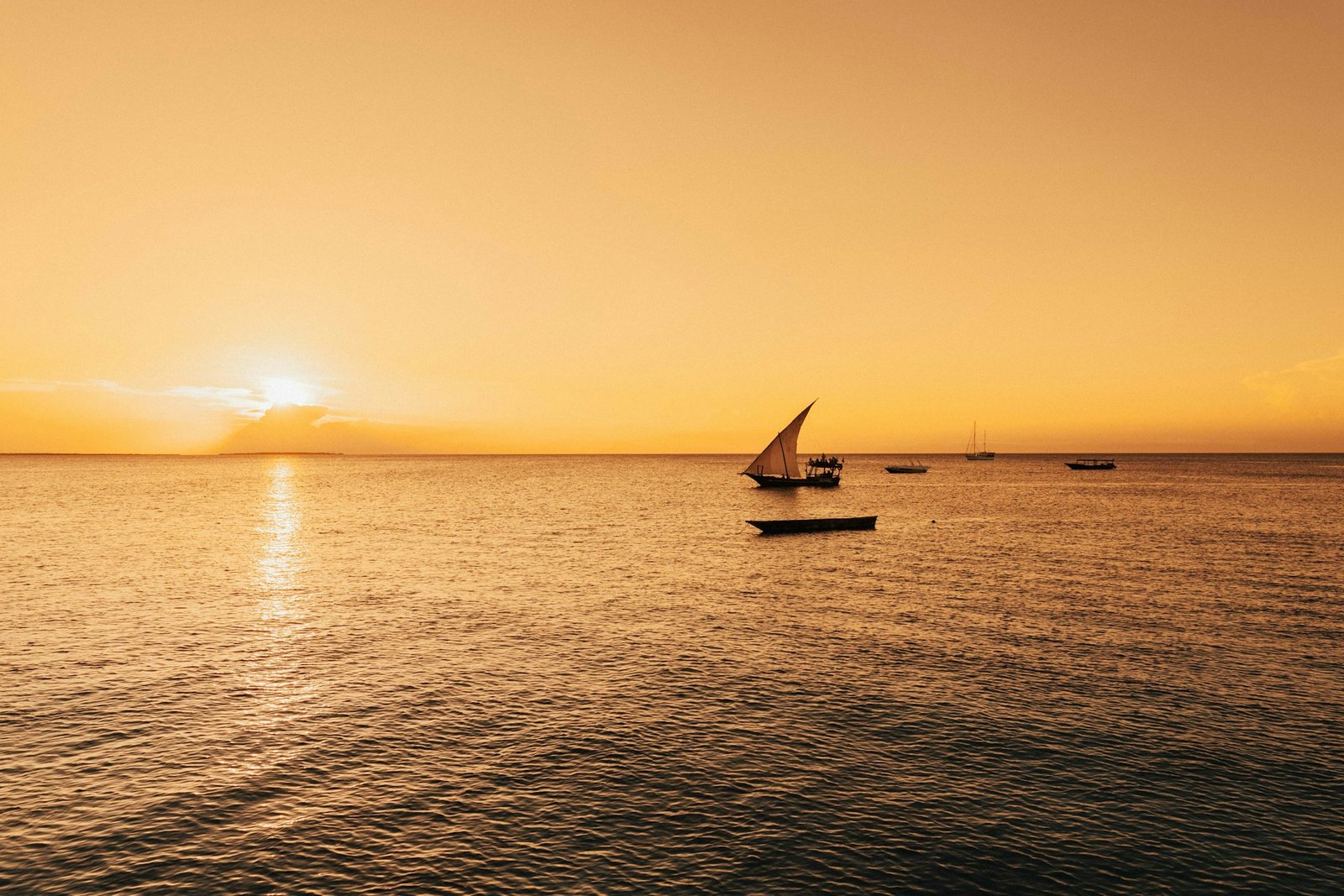 Zanzibar sunset over the sea