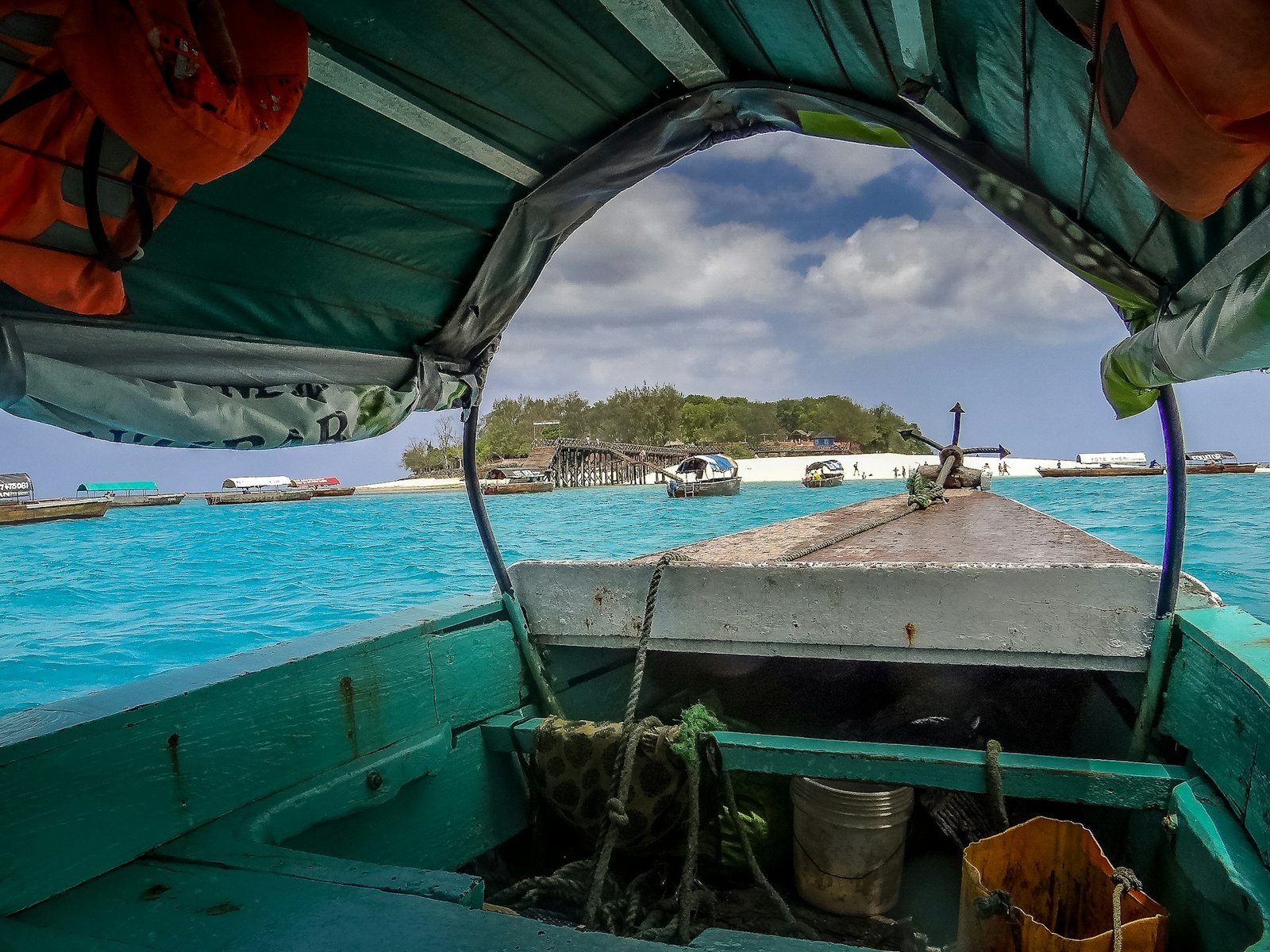 View from a boat on Zanzibar's coast