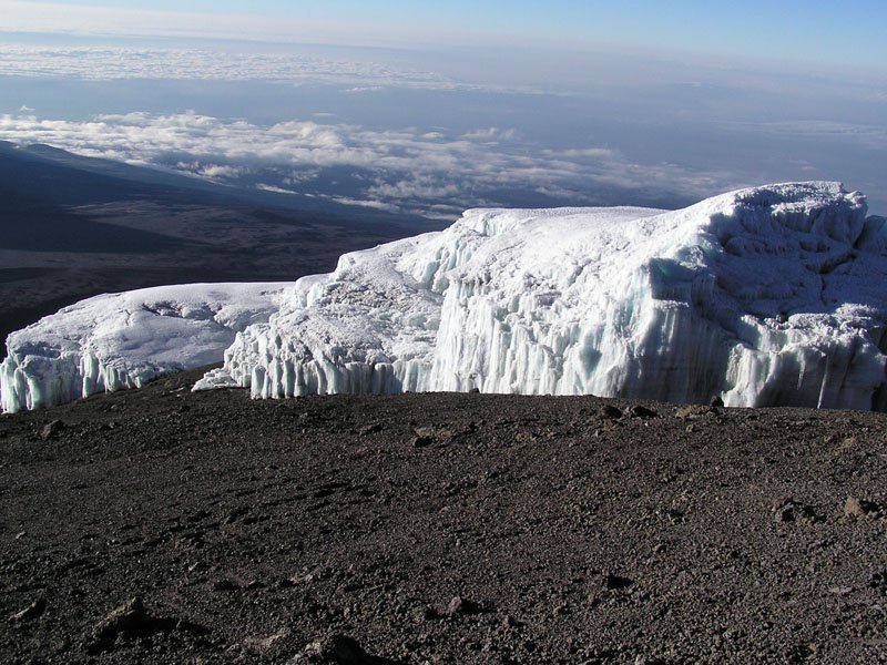 Glacier near the summit of Mount Kilimanjaro