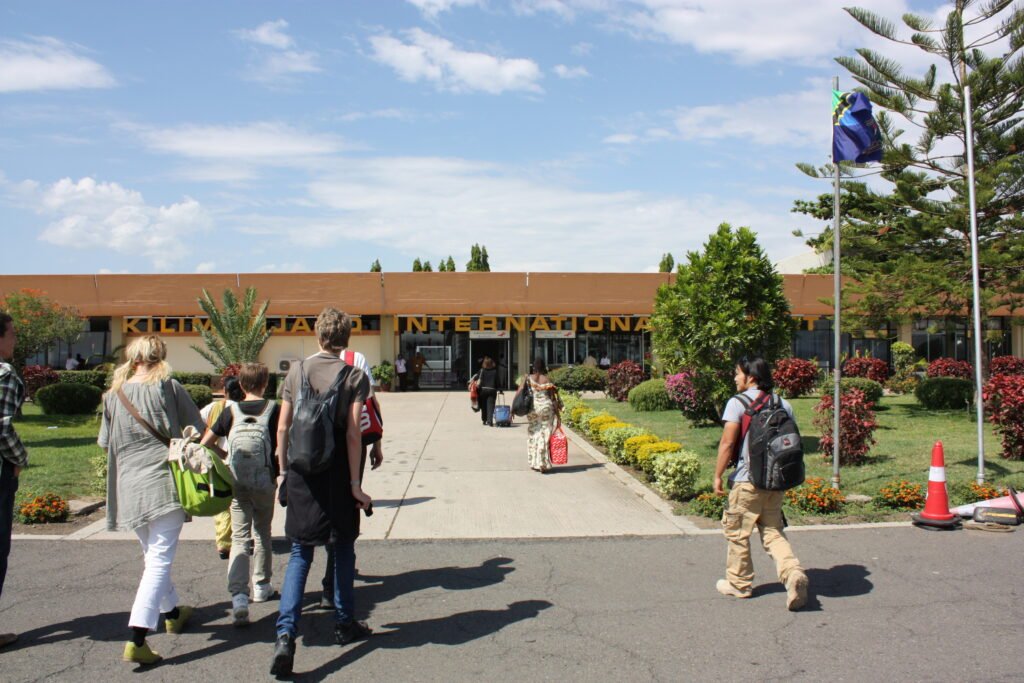 Kilimanjaro International Airport arrivals entrance for Tartaruga Safaris travellers