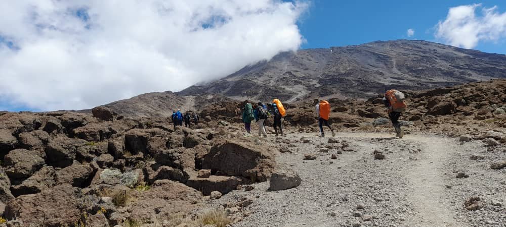 Kilimanjaro mountain terrain — eight-day Rongai trekking illustration