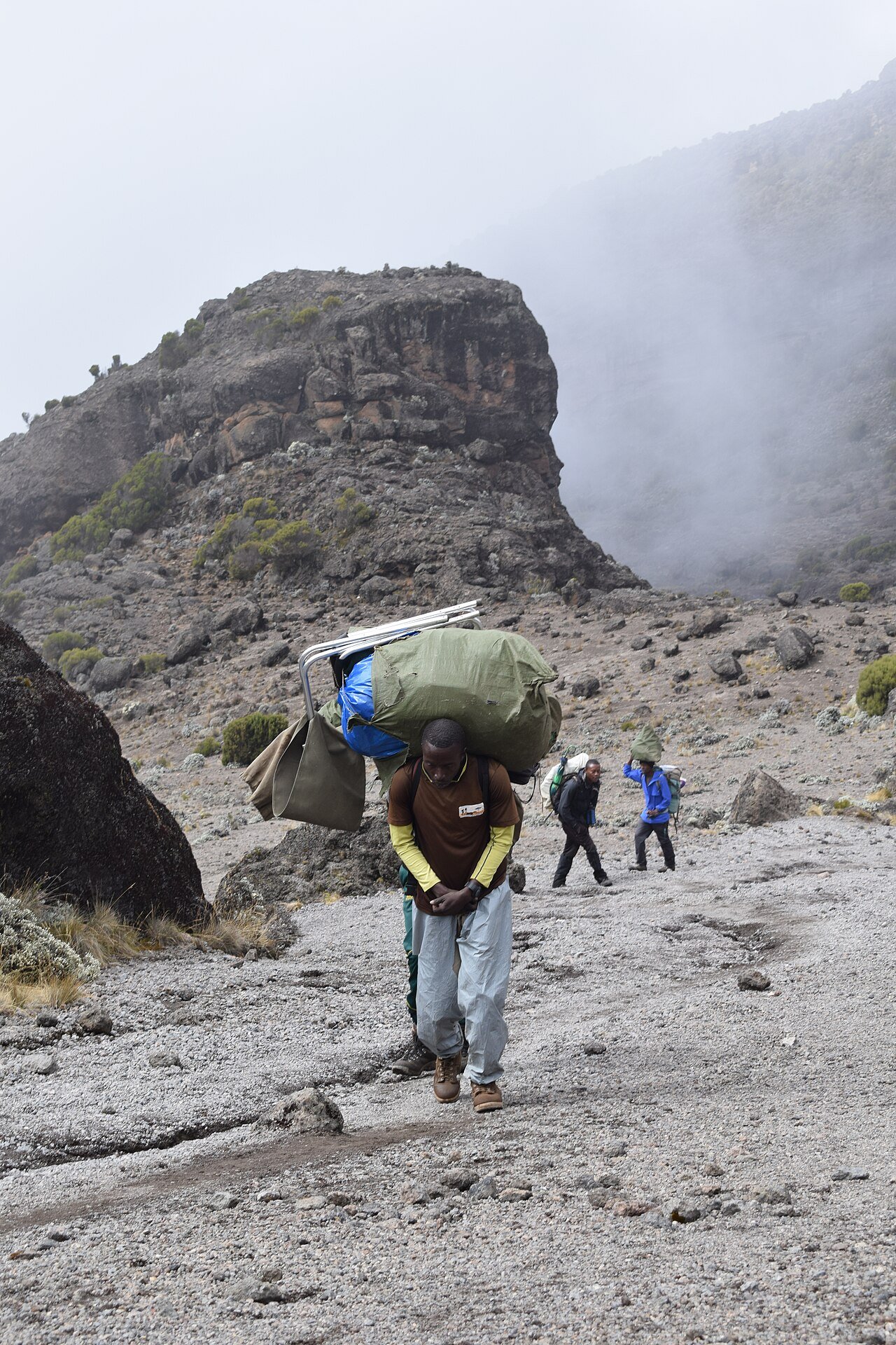 Carregadores com equipamento no Kilimanjaro — Tartaruga Safaris