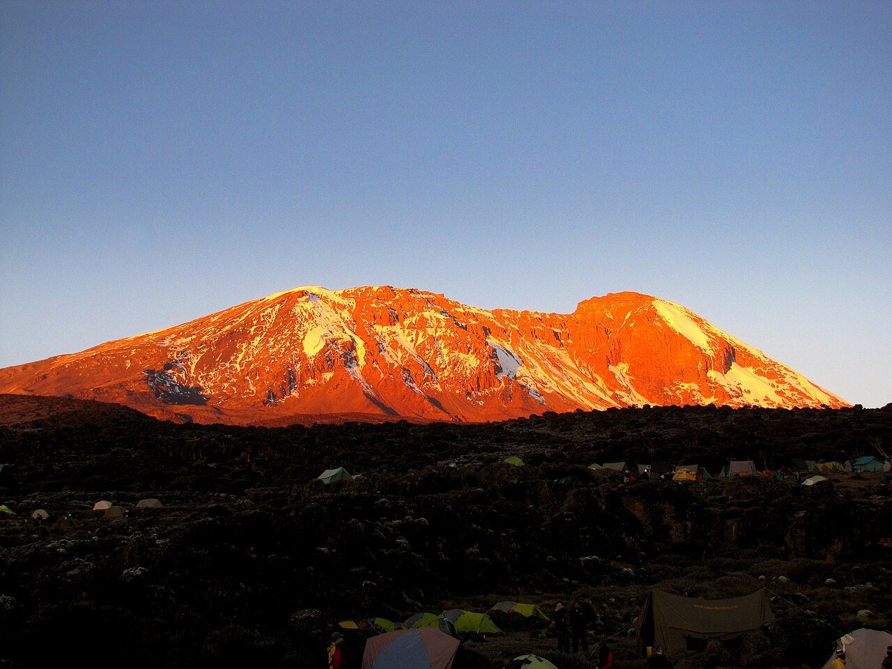 Kilimanjaro’s Kibo peak seen from Shira Camp