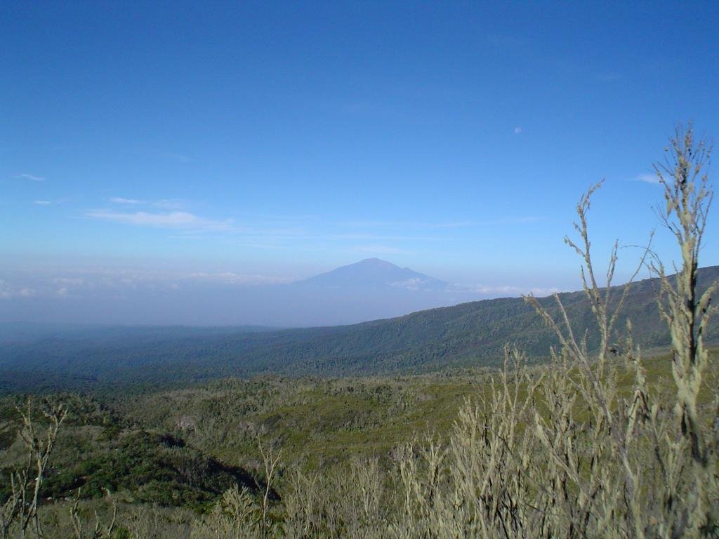 Mount Meru seen from Machame Hut on Kilimanjaro in 2006