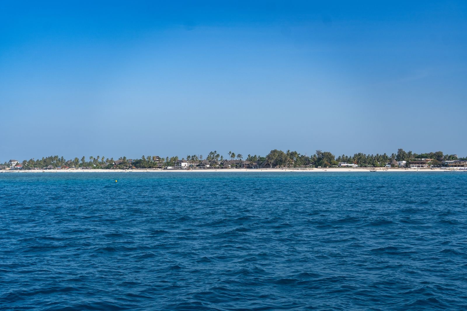 Turquoise water and white sand on Zanzibar's coast